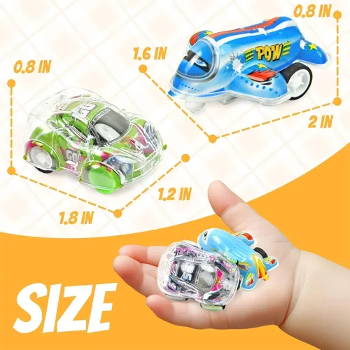 Vista 3 de Vileafy 50 autos y aviones de tracción – Juguetes de caja del tesoro a granel para aula, recuerdos de fiesta para niños de 3 a 5 años, premios