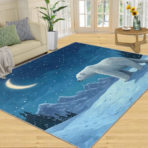 Vista 13 de Monstera Print Rugs for Bedroom, Luxury Monstera Area Rug, Tropical Plants Rugs for Living Room, Indoor Non-Slip Rug, Machine Washable Carpet for