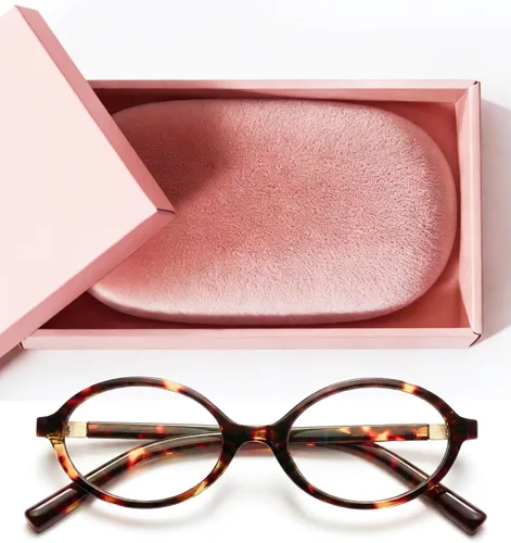 Vista 8 de livho Blue Light Glasses for Women – Y2K Aesthetic Frame with Blush Pink Case, 90s Vibe for Screen Time Blue Light Blocking
