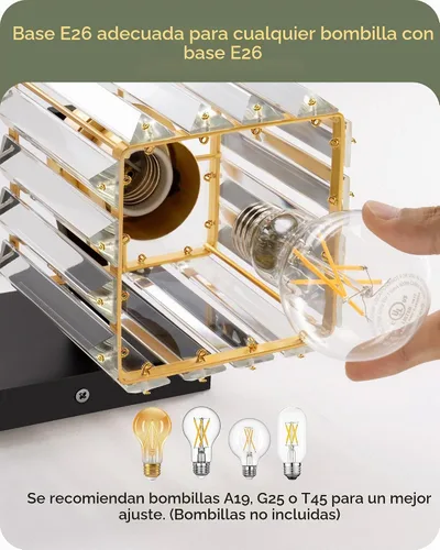 Vista 7 de EDISHINE Lámpara de tocador de baño de oro negro con 2 luces, aplique