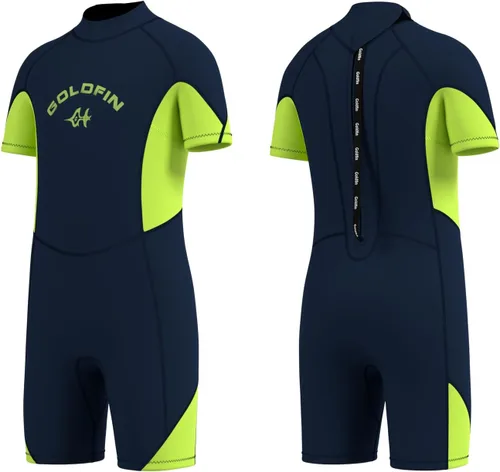 Vista 8 de Goldfin Traje de neopreno para niños y niñas, 0.118 in de neopreno con cremallera trasera que mantiene el calor para agua fría, natación, buceo