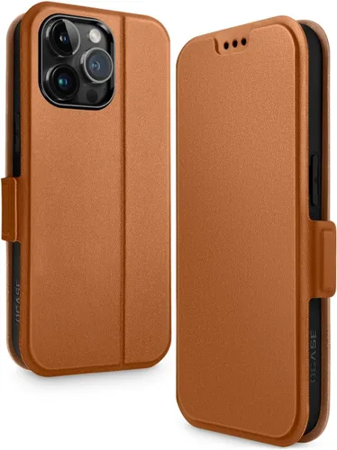 Vista 8 de OCASE Funda tipo cartera para iPhone 15, funda delgada de piel sintética, ranuras para tarjetas, bloqueo RFID, soporte de soporte, funda de teléfono