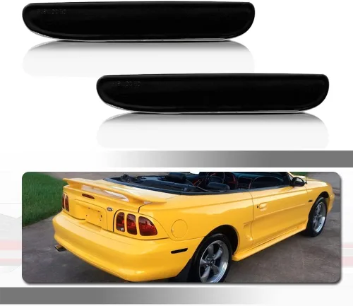 Vista 11 de Para 1994 1995 1996 1997 1998 Ford Mustang Parachoques Trasero Lateral Luces de Marcador Claro Lente Rojo Led Lámpara Luces LED rojas de lente