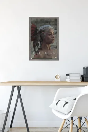 Vista 6 de Trends International Juego de tronos - Póster de pared Daenerys Targaryen, 14.725 x 22.375 pulgadas, versión enmarcada de madera de granero Versión