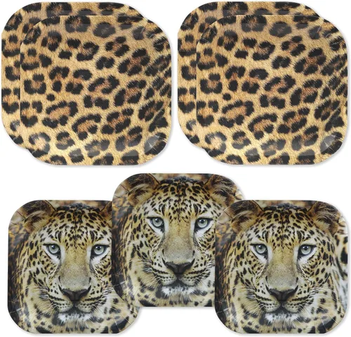 Vista 6 de Havercamp Vasos de fiesta Jungle Safari (16 tazas). Vasos de papel grandes de 12 onzas. Auténtico, foto-realista estampado de animales de la selva.
