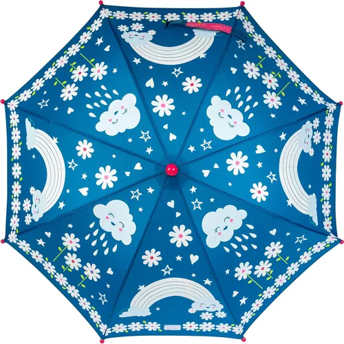 Vista 22 de Stephen Joseph Kids' Color Changing Wet Dry Umbrella, Water reacting, Pinch Free Umbrellas for Rain Children's Umbrella, BUTTERFLY, 23"X29