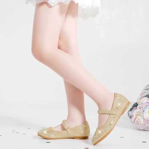 Vista 8 de Furdeour Zapatos de vestir para niñas, zapatos de ballet de princesa con purpurina para boda, fiesta, boda, fiesta, dama de honor, zapatos planos