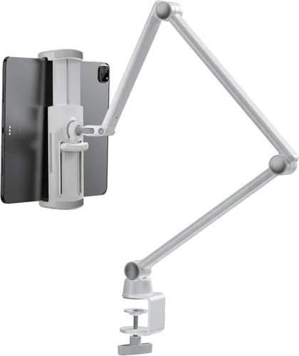 Vista 8 de LULULOOK Soporte para iPad, soporte de aleación de aluminio, ajustable para escritorio, compatible con iPad Pro 12.9, Mini, Galaxy Tabs, iPhone 16