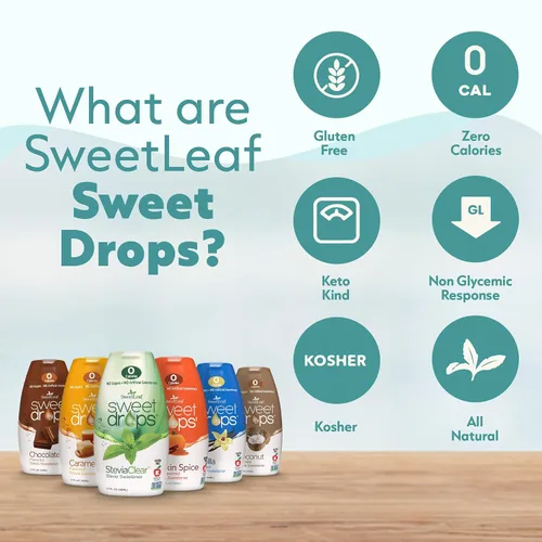 Vista 7 de SweetLeaf Sweet Drops - Edulcorante líquido de stevia saborizado, extracto de stevia, cero calorías, sin gluten, apto para dieta cetogénica, sin