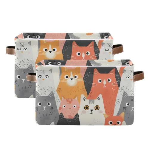 Vista 23 de Emelivor ABC - Contenedor de almacenamiento plegable con asa rectangular impermeable ABC Dinosaurios cesta para almacenamiento cubo organizador