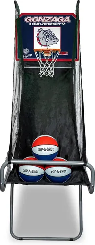 Vista 30 de Pop-A-Shot - Tailgate Game with NCAA Graphics l Arcade Basketball Inside, Out, and On The Go Infrared Sensor Scoring 3 Balls Foldable