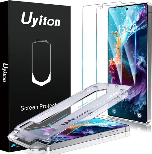 Vista 11 de Uyiton UnBreak-Glass - Protector de pantalla para Samsung Galaxy S22, soporte ultrasónico de huellas dactilares, marco de alineación automática