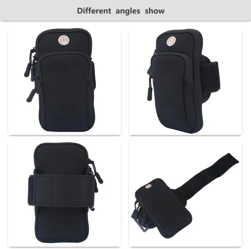 Vista 2 de Brazalete para teléfono celular, correr, correr, ejercicio, gimnasio, brazo, muñeca, brazalete, funda para teléfono, bolsa de brazo deportivo
