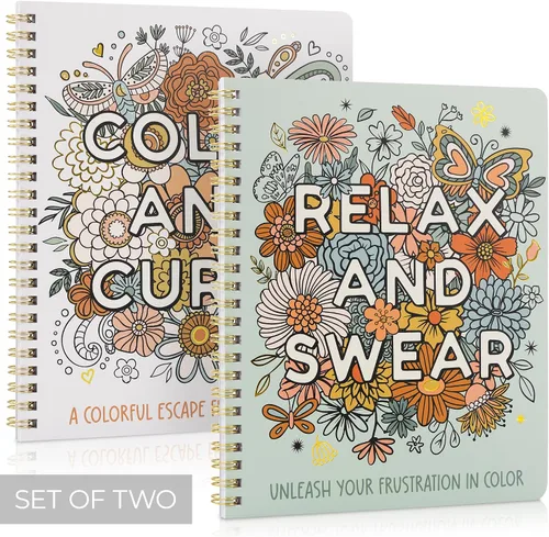 Vista 7 de Hermoso juego de 2 libros para colorear para la relajación de adultos