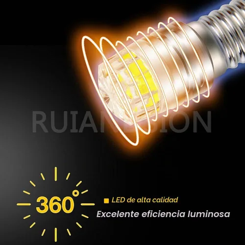 Vista 3 de Ruiandsion E10 COB Bombilla LED 3V Paquete de 2 para Linterna Luz - Blanco