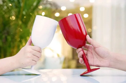 Vista 4 de AMZUShome Copas de vino de acero inoxidable. Vaso de vino de doble pared aislado al vacío con tapa y pajita. Amistad, Navidad, regalos de cumpleaños