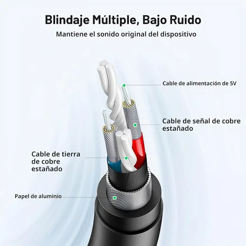 Vista 7 de UGREEN Adaptador de audio USB, con tarjeta de sonido estéreo externa, con auriculares de 3,5 mm y micrófono, con conector, para Windows, Mac, Linux