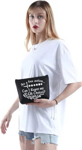Vista 6 de WCGXKO Bolsa de maquillaje con cremallera para jugadores, Como un libre, Cremallera