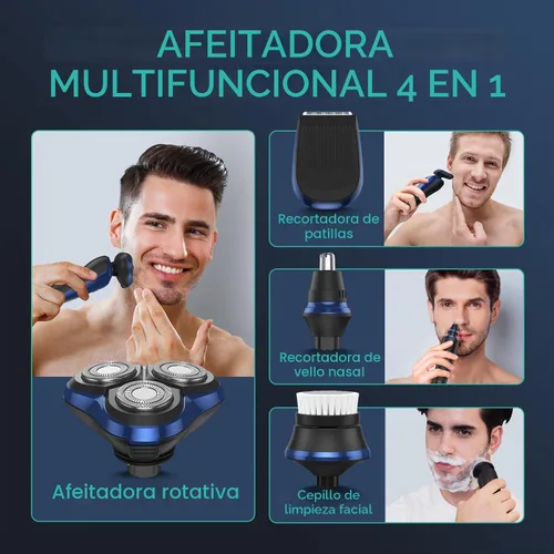 Vista 6 de VOYOR Maquinilla de afeitar eléctrica para hombres mojados y secos 2-Azul
