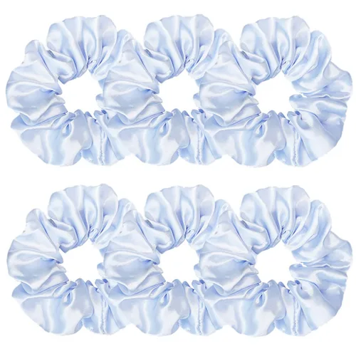 Vista 17 de 6 coleteros de seda satinada – Ligas suaves para el cabello, bandas para el cabello de moda, lazos, pulseras elásticas y soportes para cola