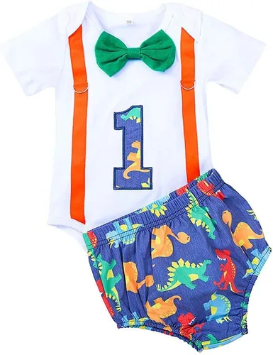 Vista 43 de IDOPIP Traje formal para bebé niño para el primer cumpleaños de Cake Smash con corbatín y tirantes y pantalones cortos para sesión de fotos