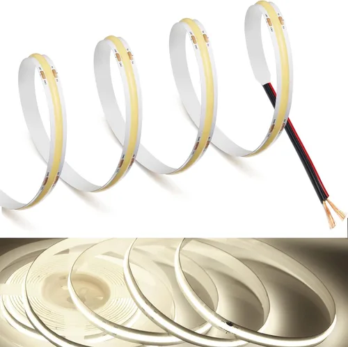 Vista 29 de MDee】Tira de luces LED COB de 3000K blanco cálido 1.64 pies/0.5m 5V cinta de luces LED flexibles CRI 90+ 800LM/m 320LEDs/m para decoración