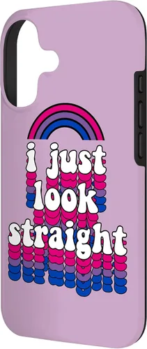Vista 2 de I Just Look Straight Bisexual Rainbow Bisexual Pride Flag Case for iPhone 17