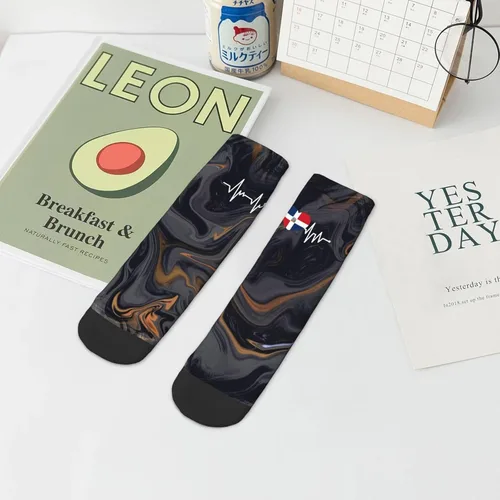 Vista 8 de Heartbeat I Love Dominican Republic Heart Flag Ankle Socks Winter Low Cut Sports Warm Breathable Comfort Casual Socks For Mens And Womens
