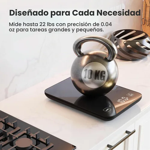 Vista 6 de Qahar - Báscula de alimentos con calculadora nutricional, pantalla LED impermeable, báscula digital de cocina para bajar de peso, cocinar, hornear