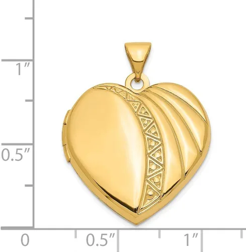 Vista 4 de Roy rosa joyas oro amarillo de 14K 21mm. corazón 21x 23yard