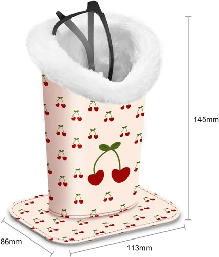 Vista 218 de Fintie Soporte para anteojos forrado de felpa con base magnética, estuche de cuero vegano prémium para lentes