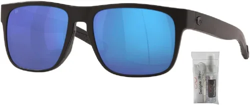 Vista 2 de Costa Del Mar Spearo 6S9008 - Lentes de sol cuadrados para hombre + paquete con kit de gafas de cortesía iWear de diseñador