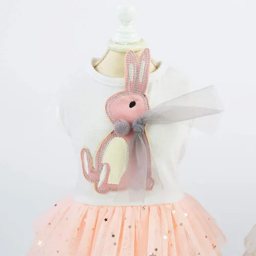 Vista 5 de Vestido de perro arnés para niña, ropa Yorkie para perros pequeños, vestidos para cachorros y niñas, vestido tutú pequeño