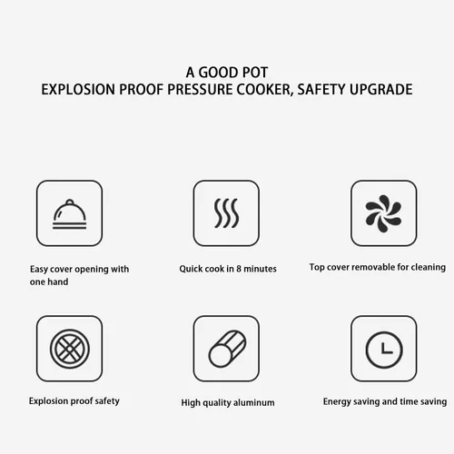 Vista 7 de Olla a presión para el hogar, olla a presión a prueba de explosiones, olla a presión de gran capacidad, aleación de aluminio, olla a presión