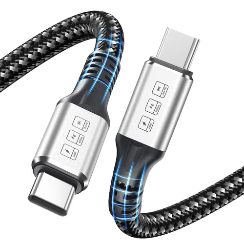 Vista 8 de Cable Thunderbolt 4, cable USB C a USB C de 240 W soporta transferencia de fecha de 40 Gbps, pantalla 8K y 4K, cable Thunderbolt4 a USB C de 6.6