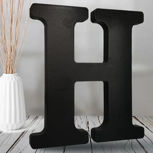 Vista 10 de AOCEAN Letras de madera negra de 8 pulgadas, letras de madera sin terminar para decoración de Halloween, letras decorativas de pie, decoración
