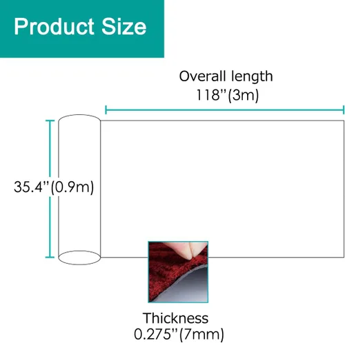 Vista 2 de ITINA Tapete largo para puerta de 3 x 10 pies, resistente e impermeable, tapete de entrada para interior y exterior, tapete absorbente con respaldo