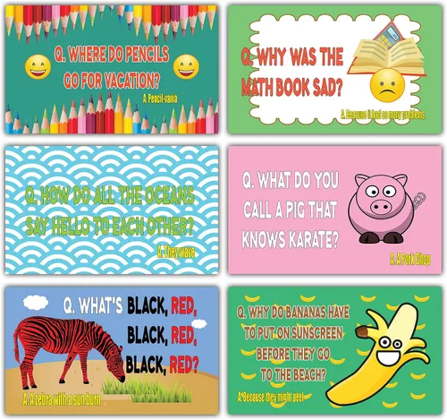 Vista 3 de Creanoso Tarjetas de chistes tontas e hilarantes – (30 tarjetas x 2 juegos) – Tarjetas de notas divertidas y divertidas para niños – Tarjetas