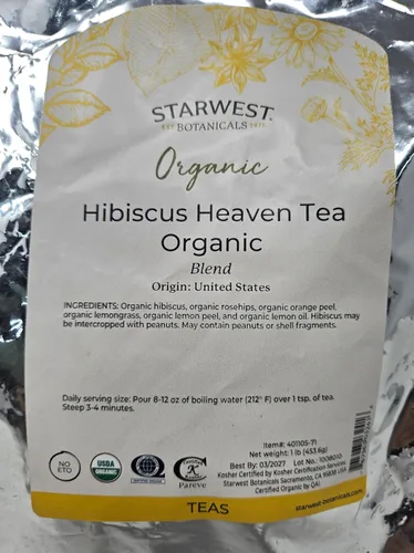 Vista 2 de Hibiscus Heaven Tea Orgánico, 1 lb