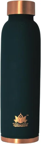 Vista 12 de Botella de agua de cobre de 1 litro Botella para agua potable Probada en laboratorio, resistente y a prueba de fugas Auténtica botella de agua