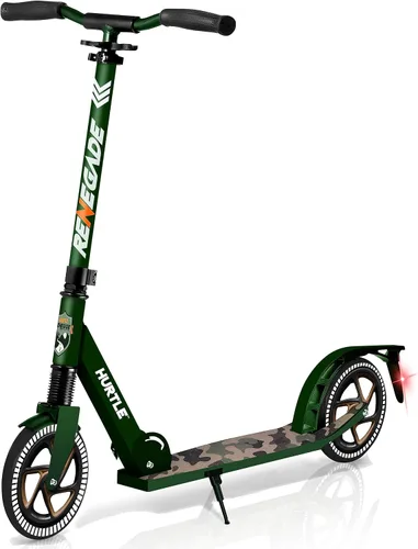 Vista 10 de Hurtle Renegade Kick Scooter for Kids, Teenagers & Adults - 2-Wheel Folding Scooter with Adjustable T-Bar Handlebar - Alloy Anti-Slip Deck