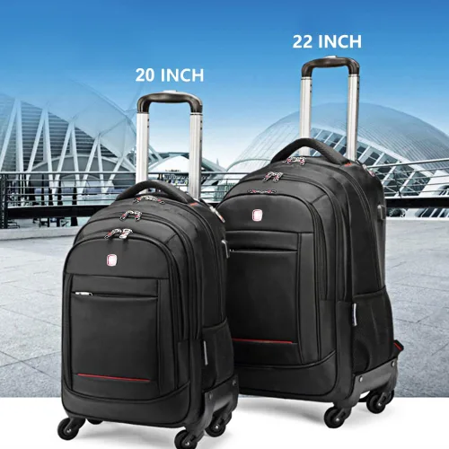Vista 6 de star cloud Serie de mochilas con ruedas SC, Mochila con ruedas negras, Mochila con ruedas de 4 ruedas