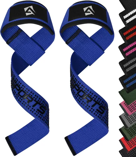 Vista 9 de AQF Weight Lifting Straps, Padded Cotton Gym Wrist Straps for Deadlifts