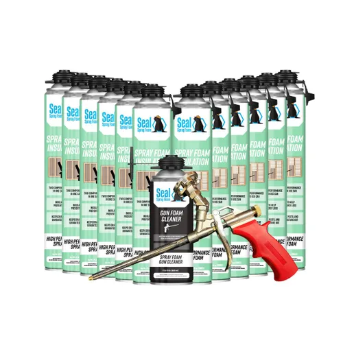 Vista 11 de Seal Spray Foam High Performance 80% Plus Kit de lata de espuma aislante de fórmula de células cerradas con aplicador de espuma en ángulo y 1 lata