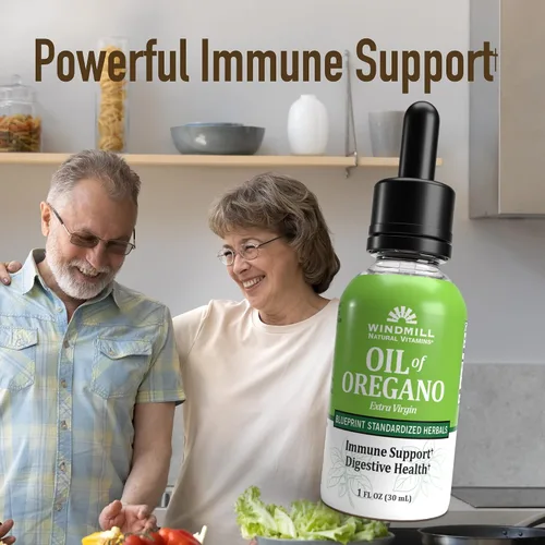 Vista 5 de Windmill Aceite de vitaminas naturales de orégano, mezcla de hierbas para apoyo inmunológico, apoya la salud digestiva, 1 onza líquida, 448 porciones
