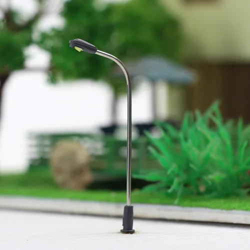 Vista 2 de LQS05 10 unids modelo tren ferrocarril lámpara poste 1.4 in o 1.42 pulgadas luz de calle brillante blanco frío N Z escala LED nuevo