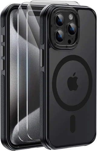 Vista 52 de Funda magnética fuerte para iPhone 12 Pro Max [Protección de grado militar de 10 pies] Compatible con MagSafe, funda protectora a prueba de golpes