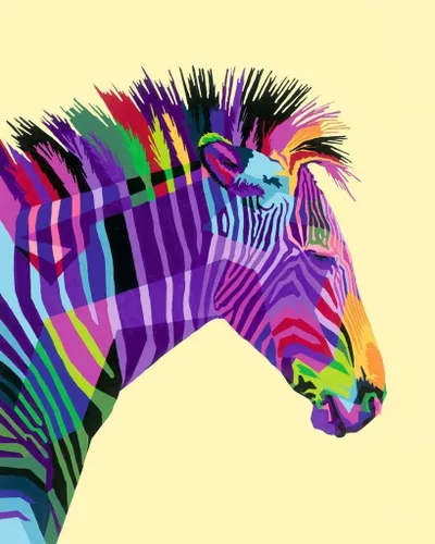 Vista 2 de Ravensburger CreArt Funky Zebra - Pintura por números para adultos, kits de manualidades para adultos y niños a partir de 12 años