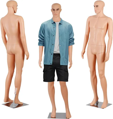 Vista 12 de Maniquí femenino de cuerpo completo con cabeza ajustable, extremidades flexibles, diseño desmontable de 69 pulgadas, forma de vestido con base