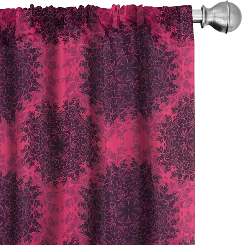 Vista 13 de Ambesonne - Paquete de cortinas de ventana de invierno de 2 unidades, cristales ornamentales de hielo con tiempo frío de enero abstracto, juego
